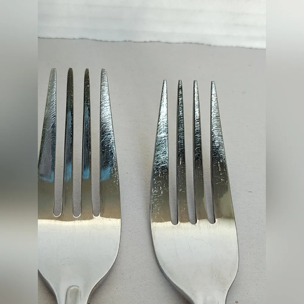 Oneida Stainless JOANN Dinner Forks JOANNE Set of 4 Frosted Glossy Flatware #